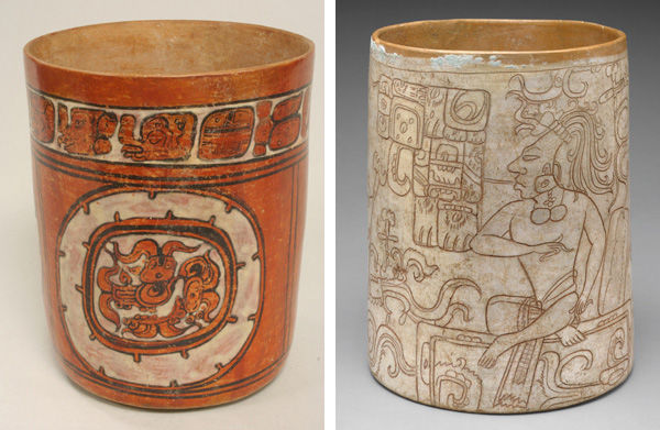 Ancient Mayan drinking cups.